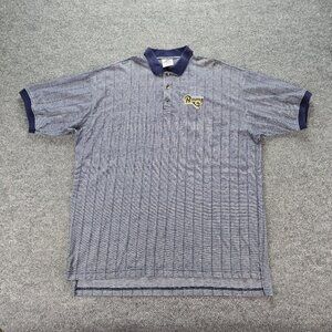 St Louis Rams Polo Shirt Dynasty Mens 2XL Gray Short Sleeve Vintage NFL Football